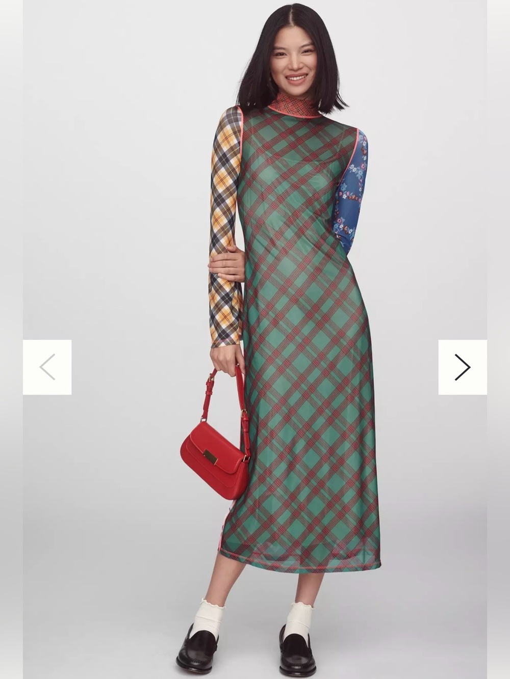 Anthropologie CeliaB Midi Slip Dress Green Ixora Mesh Preppy Retro L - Picture 1 of 8